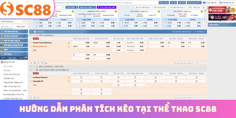 Hướng dẫn phân tích kèo tại thể thao SC88